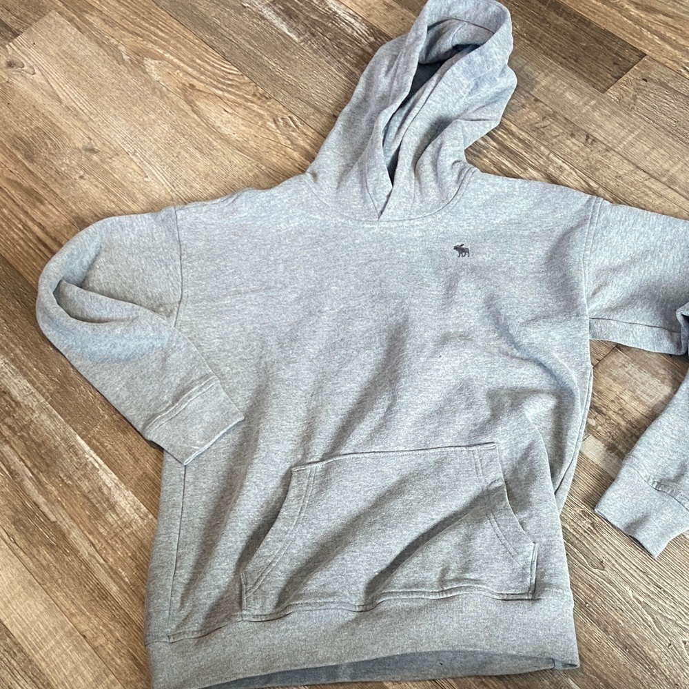 abercrombie kids Light Gray Pullover Hoodie with Logo